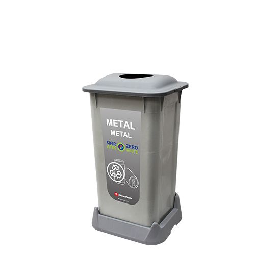 Afacan Plastik Sıfır Atık Kovası Natural ( Metal Atık ) 70 Lt