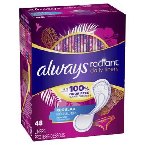 Always Radiant Daily Liners 48 Pieces