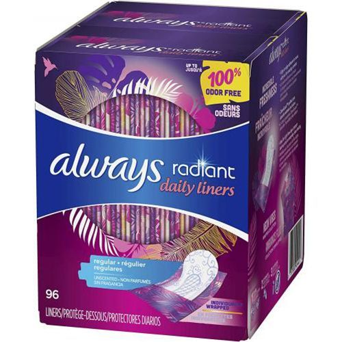 Always Radiant Daily Liners 96 Pieces