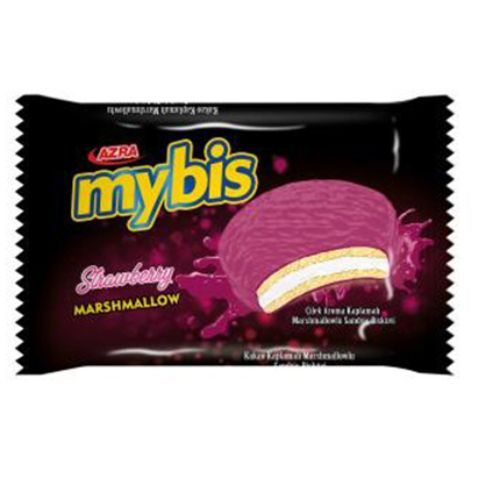 Azra Biscuit Mybis Strawberry Coated Marshmellow 25 Gr