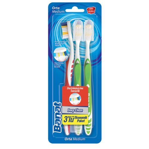 Banat Deep Clean Toothbrush 3 Pcs Economical Package