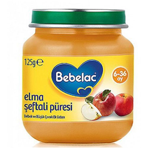 Bebelac Apple Peach Puree Baby Food 125 Gr