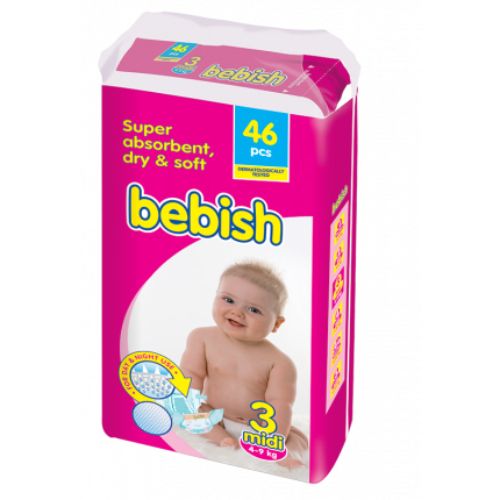 Pine Bebish Midi 46'Lı İkiz Paket Bebek Bezi