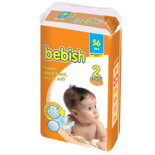 Pine Bebish Mini 56'Lı İkiz Paket Bebek Bezi