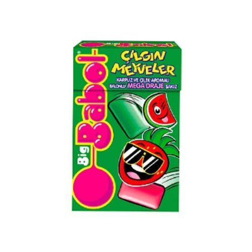 Big Babol Crazy Fruits Watermelon & Strawberry Flavored Gum 36 Gr