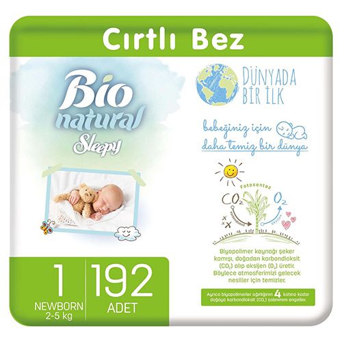 Sleepy Bio Natural Bebek Bezi 1 Numara Yenidoğan 192 Adet