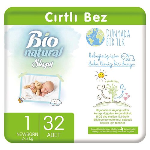 Sleepy Bio Natural Bebek Bezi 1 Numara Yenidoğan 32 Adet