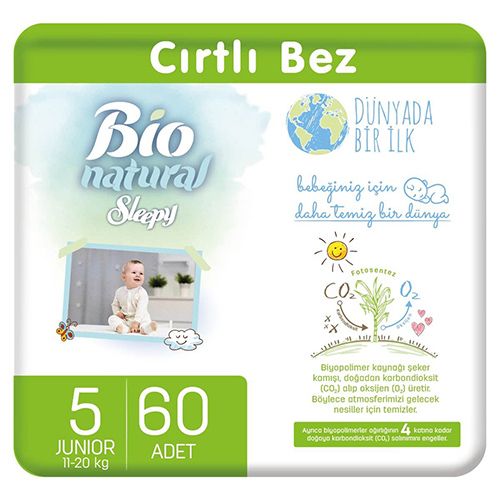 Sleepy Bio Natural Bebek Bezi 5 Numara Junior 60 Adet