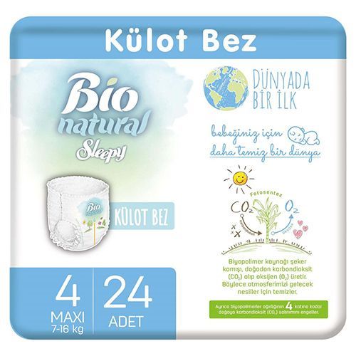 Bio Natural Baby Panty Diapers No.4  maxi  24 pcs