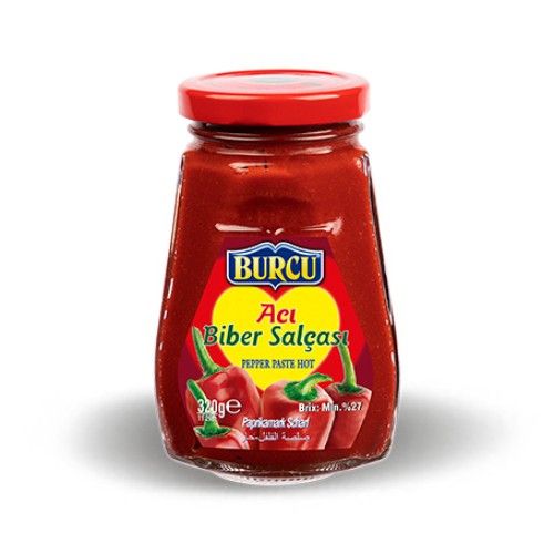 Burcu Red Hot Pepper Paste Glass 320 Gr