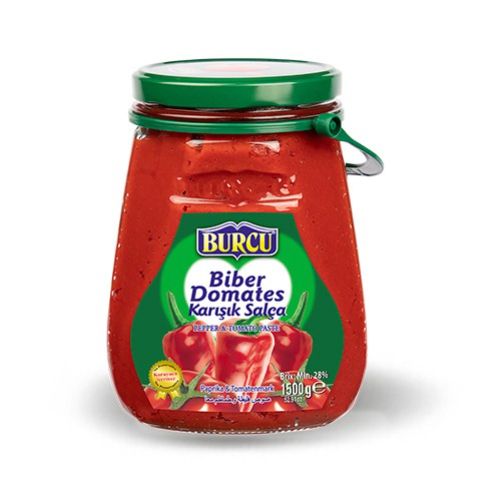 Burcu Mixed Pepper & Tomato Paste Glass 1500 Gr