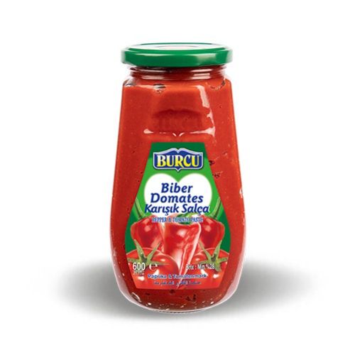 Burcu Mixed Pepper & Tomato Paste Glass 600 Gr