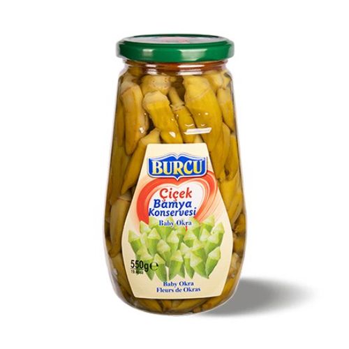 Burcu Flower Okra Glass Canned 550 Gr