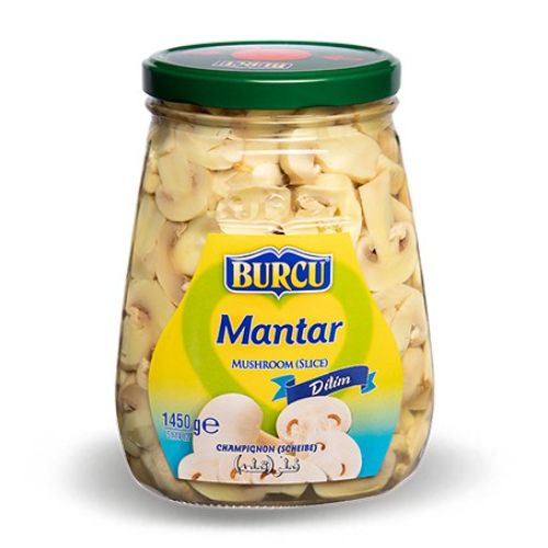 Burcu Mushroom Slice Glass Canned 1450 Gr