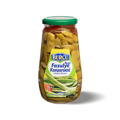 Burcu String Beans Glass Canned 550 Gr