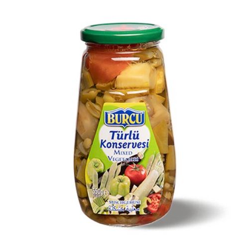 Burcu Eggplant and Vegetables Glass Canned 580 Gr