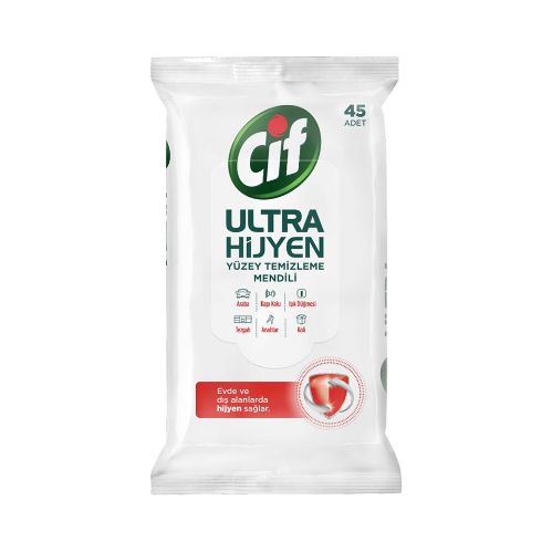 Cif Ultra Hijyen Yüzey Temizlik Mendili 45'li