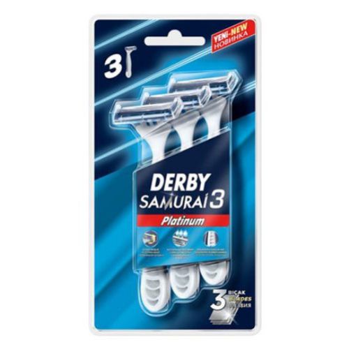 Derby Samurai 3 Platinum Triple Blades 12 Pcs