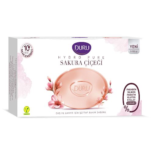 Duru Hydro Pure Sakura Çiçeği Şeffaf Bakım Sabunu 3x150 Gr