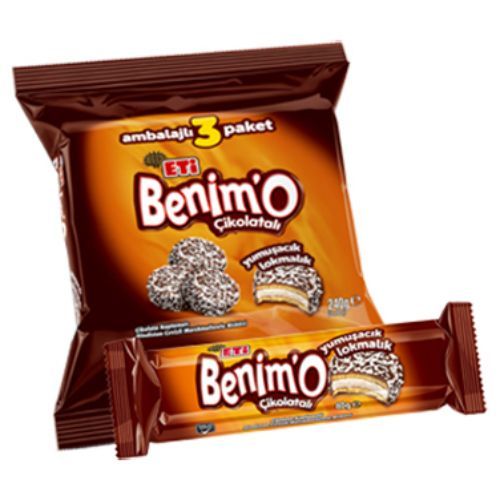 Eti Benim'o Coated Marshmallow and Coconut Biscuit Bag 72 Gr