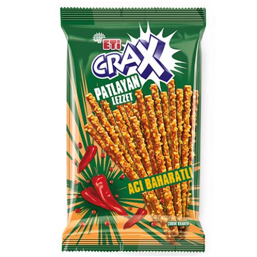 Eti Crax Lezzet Bombası Acı Baharatlı Çubuk Kraker 50 Gr