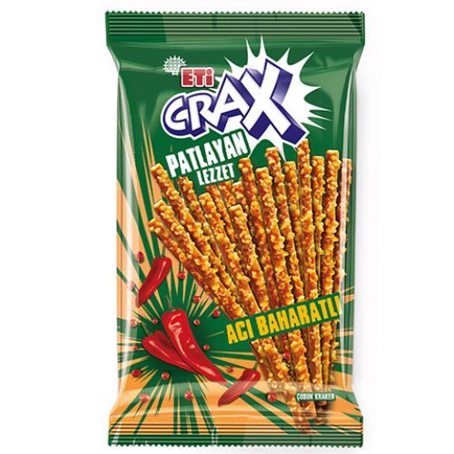 Eti Crax Flavor Bomb Hot Spicy Stick Craker 70 Gr