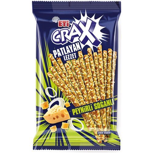 Eti Crax Flavor Bomb Cheese Onion Stick Craker 50 Gr