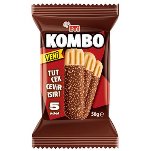 Eti Kombo Coconut and Chocolate Coated Biscuits 56 Gr