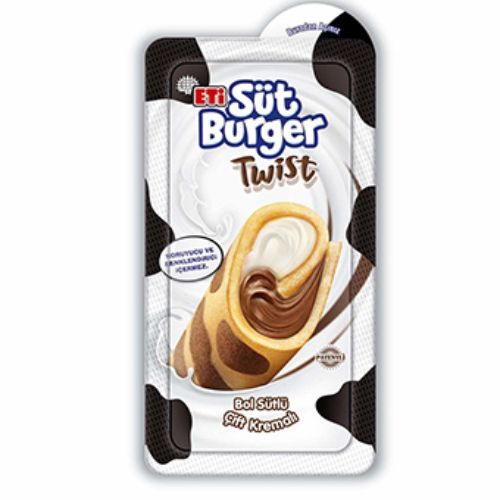 Eti Süt Burger Twist Dual Cream with Milk and Cocoa 48 Gr