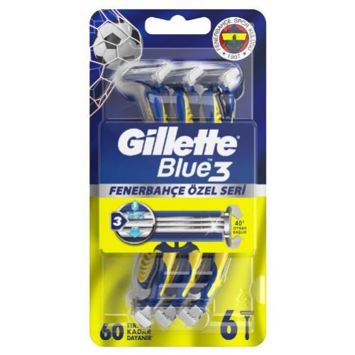 Gillette Blue3 Razor 6 Pcs Fenerbahce