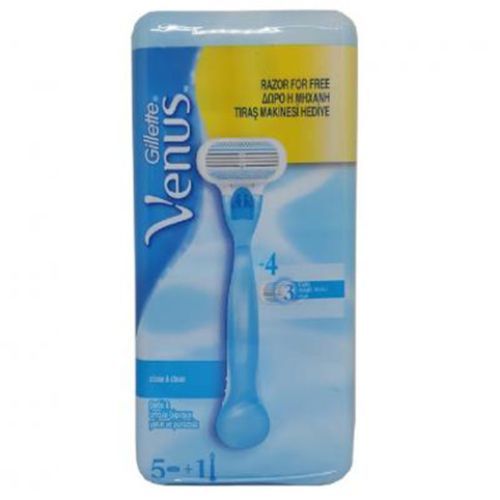 Gillette Venus Close & Clean Razor With 5 Refill 1 pc