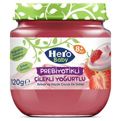 Hero Baby Prebiyotikli Çilekli Yoğurtlu 120 Gr