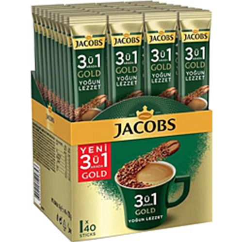 Jacobs 3ü1 Arada Gold Kahve Karışımı Yoğun Lezzet 10' lu