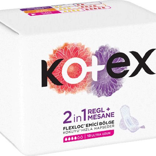 Kotex Ultra 2 in 1 Menstrual +Long Bladder Long Pad 12 pcs