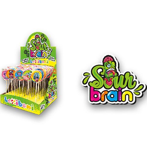 Lolliboni Sour Brain  Swirl Lollipop 30 Gr