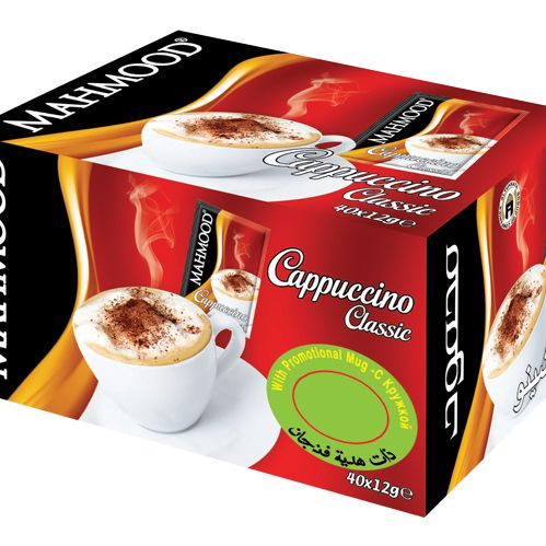 Mahmood Coffee Cappucino Klasik Kupa Bardak Hediyeli Zarf 40'lı Kutu