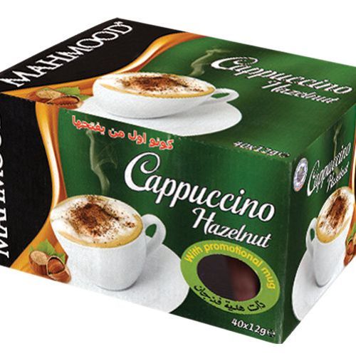 Mahmood Coffee Hazelnut Flavored Cappuccino Mug Cup Gift Box of 40