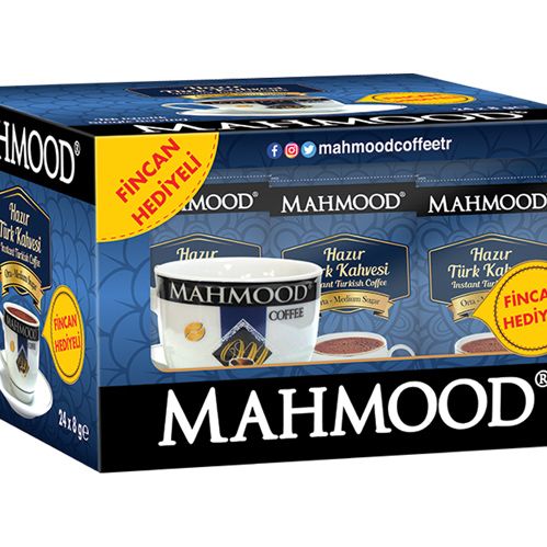 Mahmood Coffee Hazır Türk Kahvesi Orta Fincan Set Hediyeli 8 Gr 24'lü Kutu