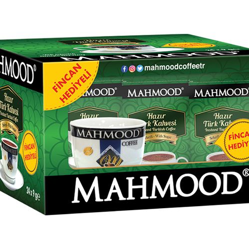 Mahmood Coffee Hazır Türk Kahvesi Şekerli Fincan Set Hediyeli 9 Gr 24'lü Kutu