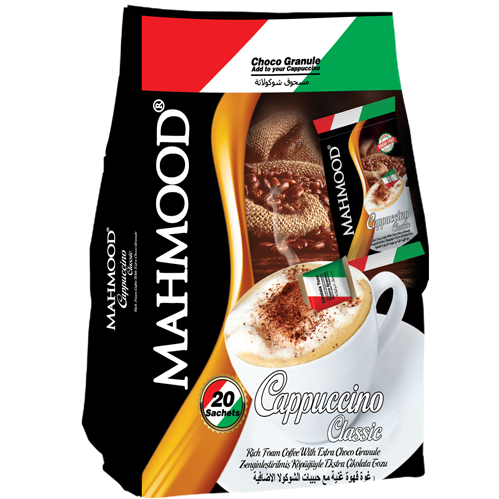 Mahmood Coffee Klasik Choco Granüllü Şekersiz Cappuccino 20'li Poşet