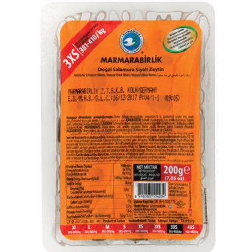 Marmarabirlik Lüks Natural Black Olıves 200 Gr