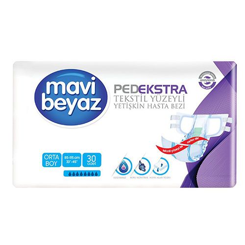 Mavi-Beyaz Pedekstra Adult Diaper (Medium) 8 Pcs