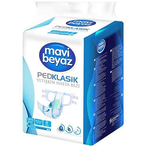 Mavi-Beyaz  Pedklasik Adult Diaper (Large)