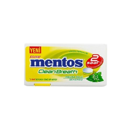 Mentos 2 Hours Clean Breath Plastic Dispenser Lemon Candy 21 Gr