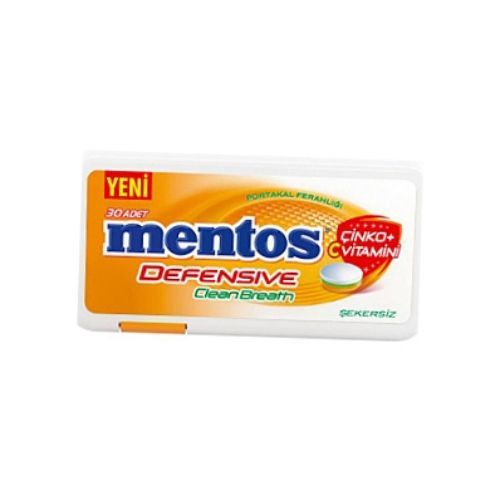 Mentos Defensive Clean Breath Vitamin C Plastic Dispenser Orange Candy 21 Gr