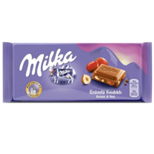 Milka Tablet Çikolata Üzümlü Fındıklı 80 Gr