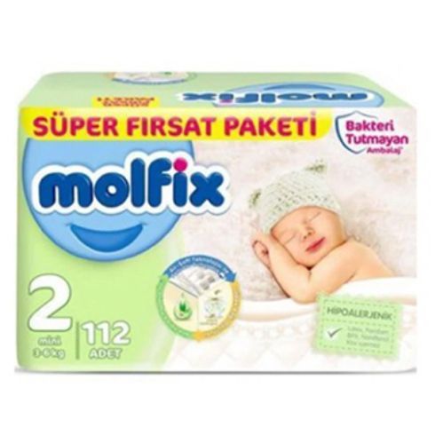 Molfix Pure&Soft Baby Diaper Ultra Advantage Package No2 112 pcs