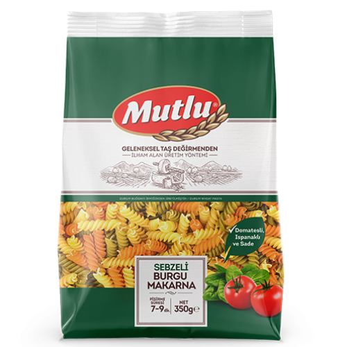 Mutlu Fusilli Pasta With Vegetables 350 Gr