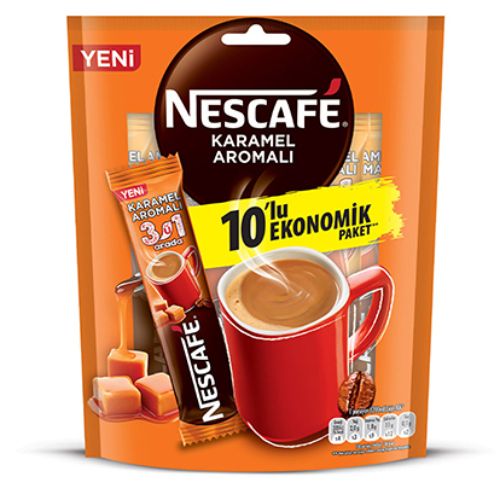 Nescafe 3'Ü1 Arada Karamel Aromalı 17.7 G 10'lu Paket