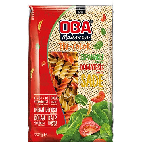 Oba Tri Color Makarna 350 Gr